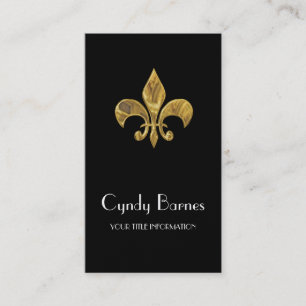 Gold Fleur de Lis on Any Colour Background Business Card