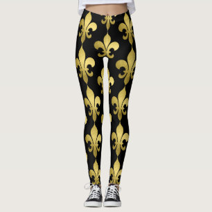 Gold Fleur de Lis on Any Colour Leggings