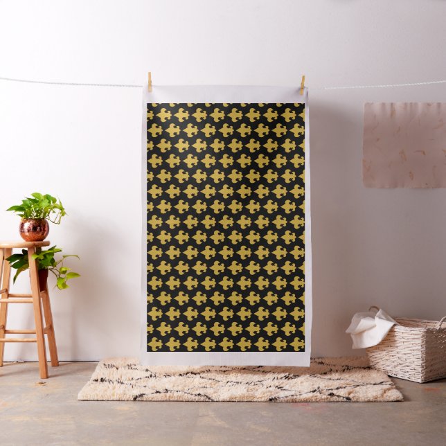 Gold Fleur De Lis on Black Fabric (In Situ)
