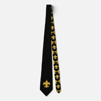 Gold Fleur De Lis on Black Tie