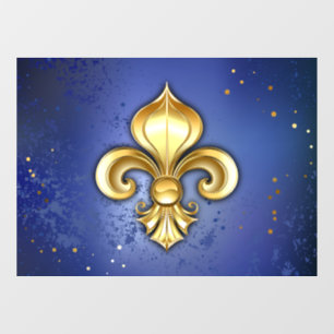 Gold Fleur de Lis on Blue