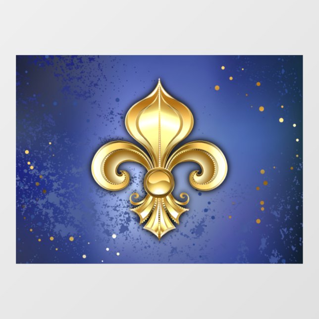 Gold Fleur de Lis on Blue (Sheet)