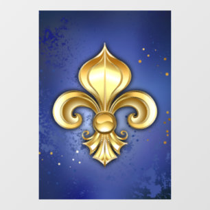 Gold Fleur de Lis on Blue