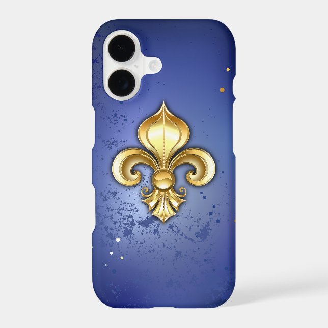 Gold Fleur de Lis on Blue (Back)