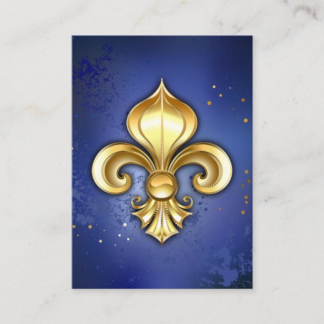 Gold Fleur de Lis on Blue Appointment Card (Front)