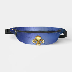 Gold Fleur de Lis on Blue Bum Bags