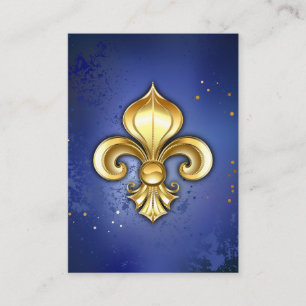 Gold Fleur de Lis on Blue Enclosure Card