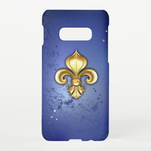 Gold Fleur de Lis on Blue Samsung Galaxy Case