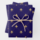 Gold Fleur-de-Lis on Midnight Blue