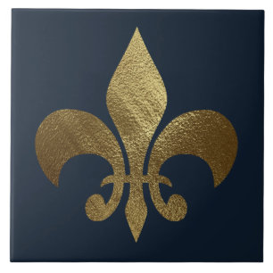 Gold Fleur de Lis Royal Tile