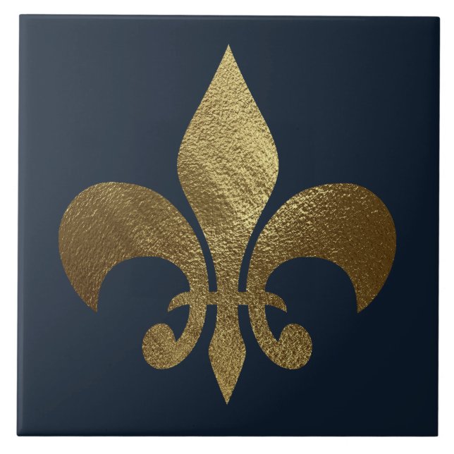 Gold Fleur de Lis Royal  Tile (Front)