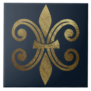Gold Fleur de Lis Royal Tile