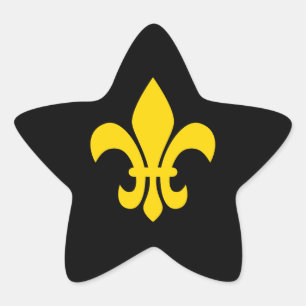 Gold Fleur de Lis Star Sticker