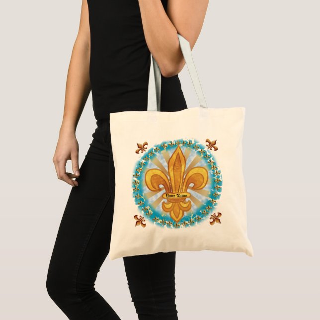 Gold Fleur De Lis Tote Bag (Front (Product))
