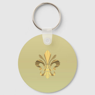 Gold fleur de lys key ring