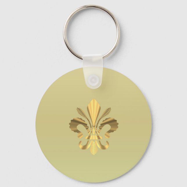 Gold fleur de lys key ring (Front)