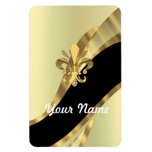 Gold fleur de lys personalised magnet
