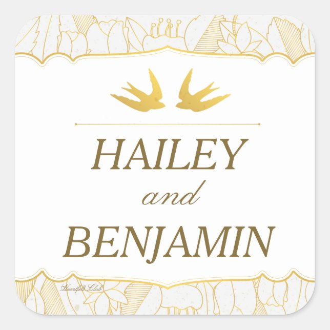 Gold Flora Bliss Stickers (Front)