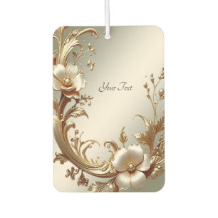 Gold Floral Air Freshener