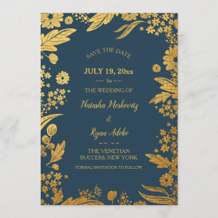 Gold Floral Announcement