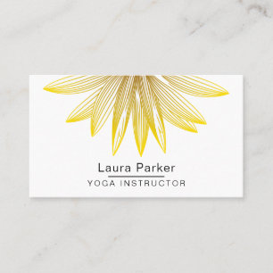 Gold Floral Art Lotus Yoga Meditation Holistic Business Card