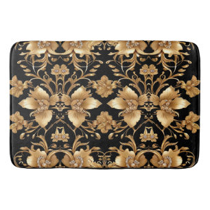 Gold Floral Bath Mat