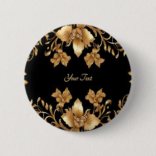 Gold Floral Button