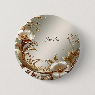 Gold Floral Button
