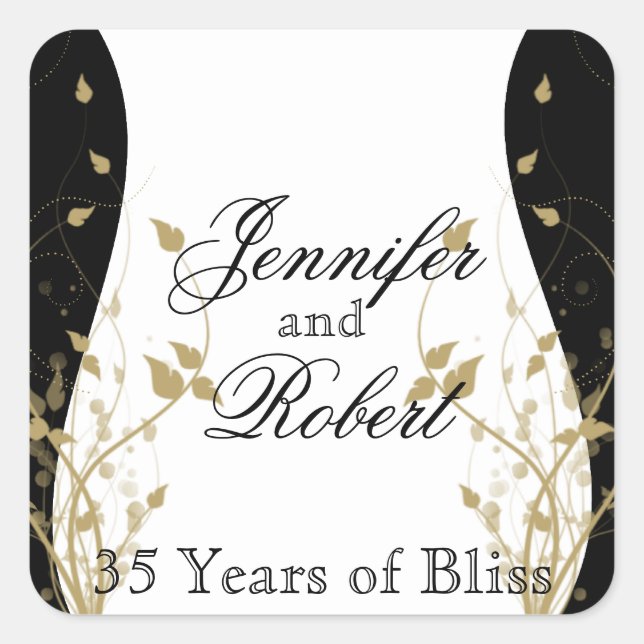 Gold Floral Curved Envelope Seal (Front)