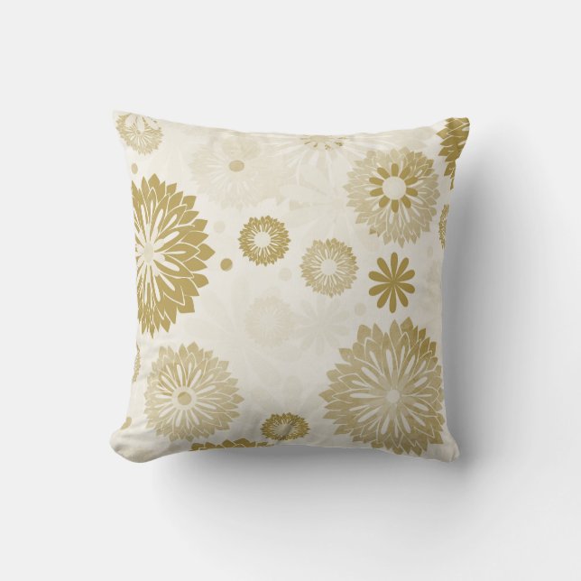 Gold Floral Cushion (Front)