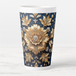 Gold Floral Embellishment Latte Mug