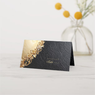 Gold Floral Embellishments Place Card