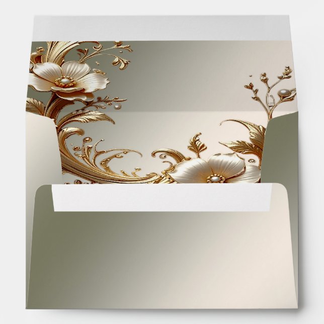 Gold Floral Envelope (Back (Bottom))