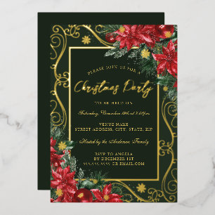 Gold Floral Festive Frame Christmas Party