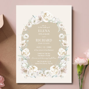 Gold Floral Garden Wedding Invitation