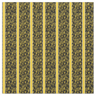 Gold floral-gold/white stripe - black/chose colour fabric