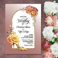 Gold Floral High Heel Blush Pink Arch Wedding 