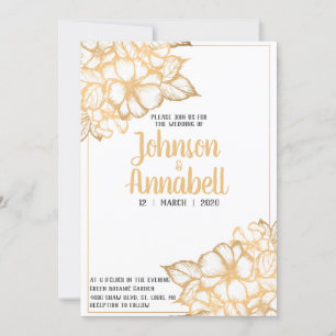 Gold Floral Invitation