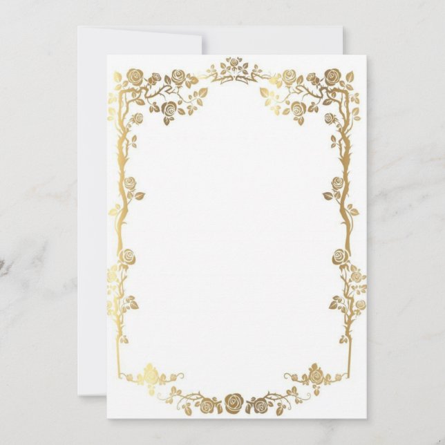 Gold floral invitation template (Front)