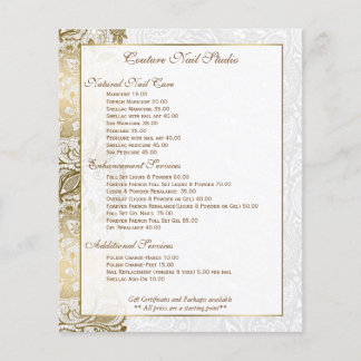 Gold Floral Lace With White Background Flyer