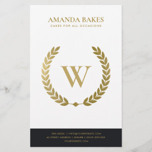 GOLD FLORAL LAUREL WREATH INITIAL PRICING SERVICE FLYER