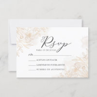 Gold Floral Leaves Nuestra Boda Wedding RSVP