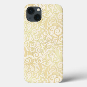 Gold floral leaves pattern iPhone 13 case