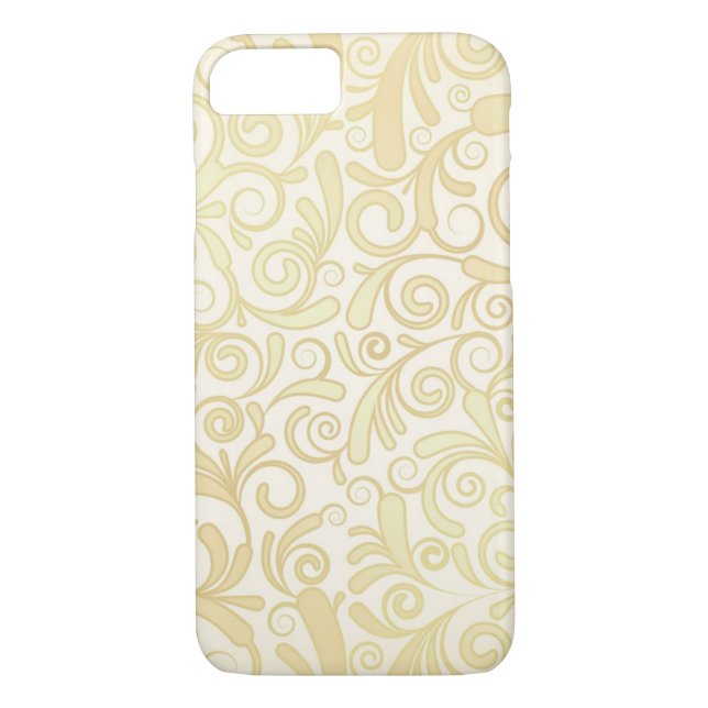 Gold floral leaves pattern Case-Mate iPhone case (Back)