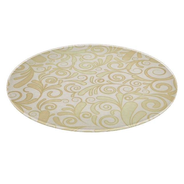Gold floral leaves pattern cutting board (Corner)
