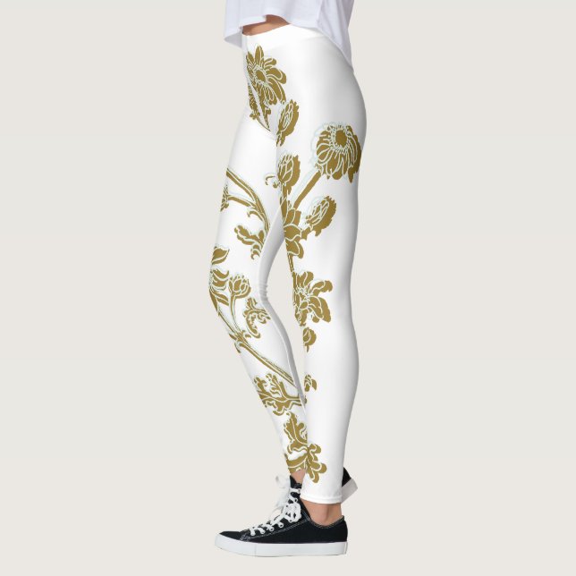 Gold Floral Leggings (Left)