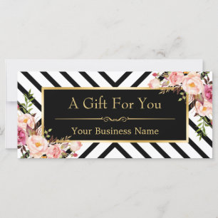 Gold Floral Makeup Hair Salon Gift Certificate