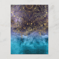 Gold floral mandala and confetti image