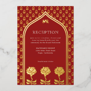 Gold Floral Marigold Indian Wedding Reception