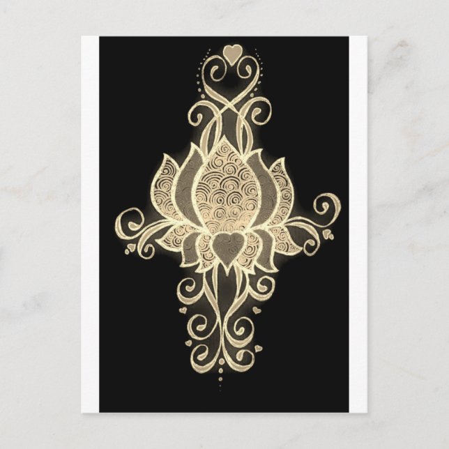 gold floral mehndi postcard (Front)